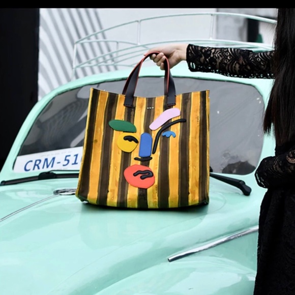 Art Canvas Striped Tote - Picture 5 of 11